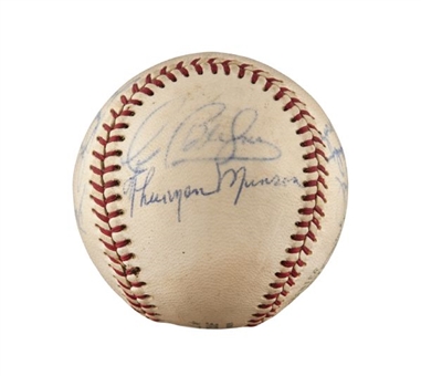 1970 New York Yankees Team Signed Baseball with Rookie Signature of Thurman Munson